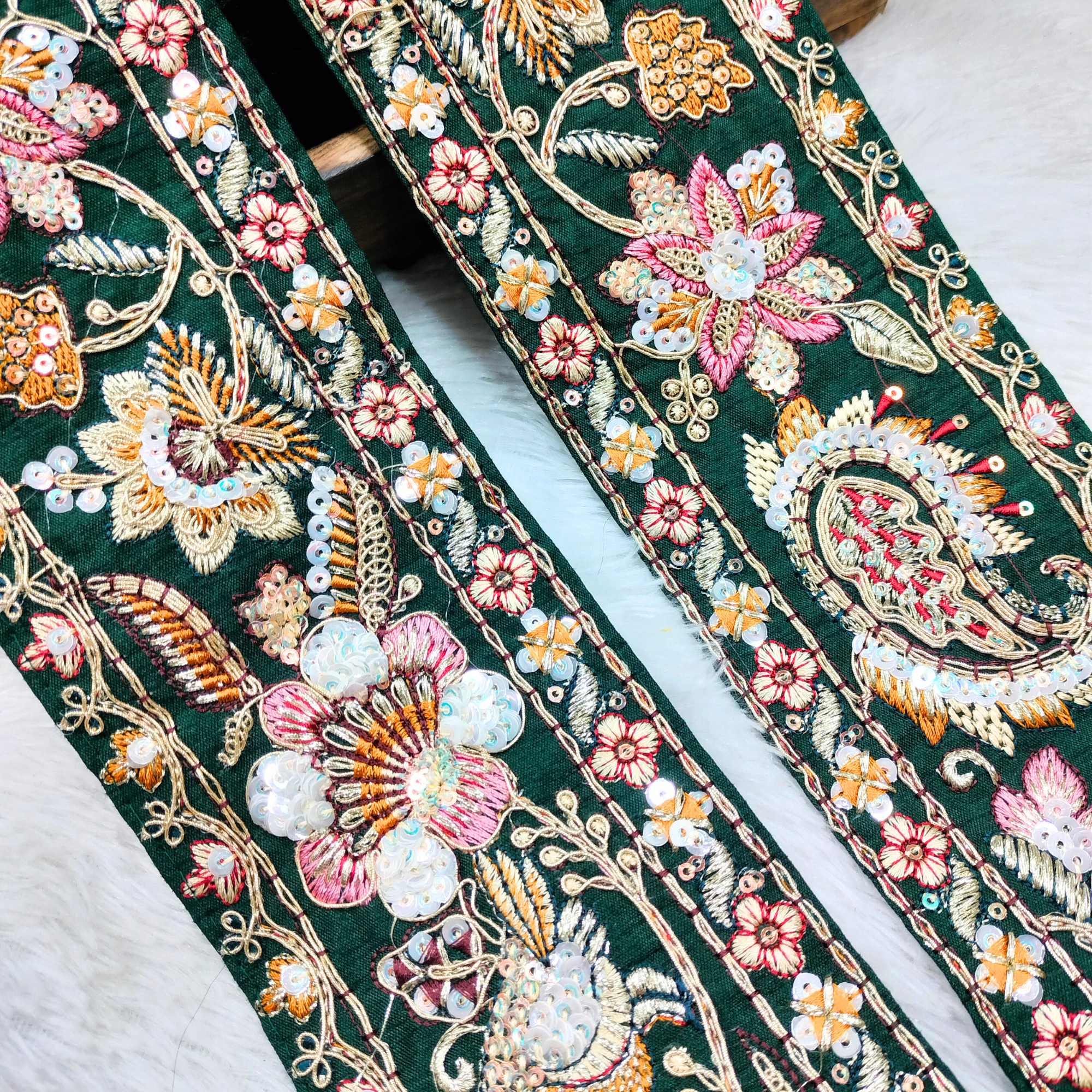 Heritage Floral Hand-Embroidered Lace