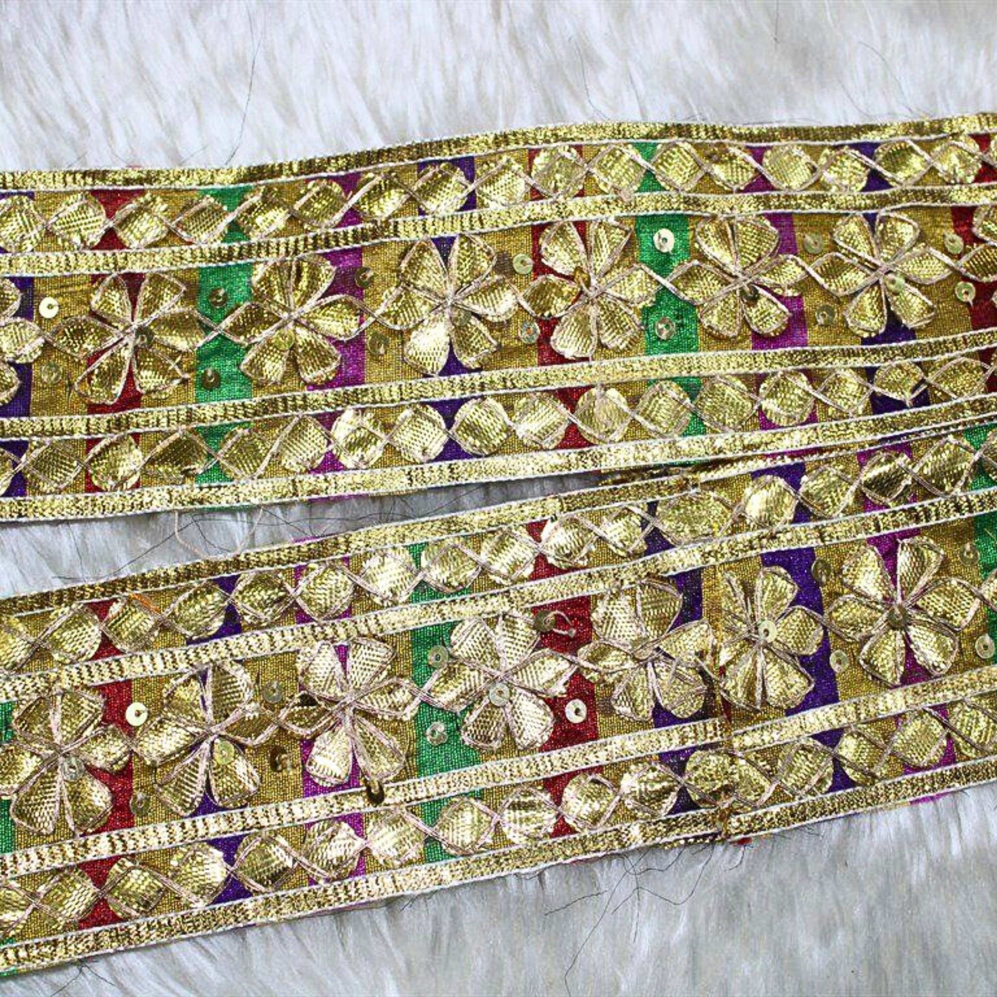 Gota Patti Floral Border
