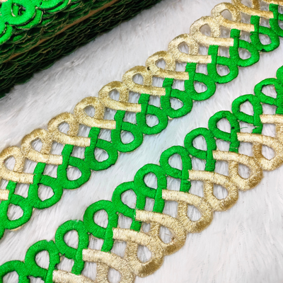 Golden Paisley Embroidered Trim