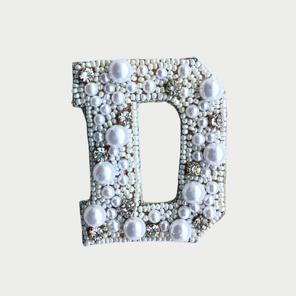 Stone & Pearl Alphabet 'D' Patch