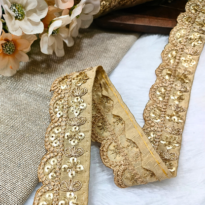 Beige Fancy Embellished Trim