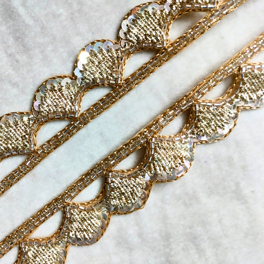 Antique Gold Handwork Zardozi Work Lace