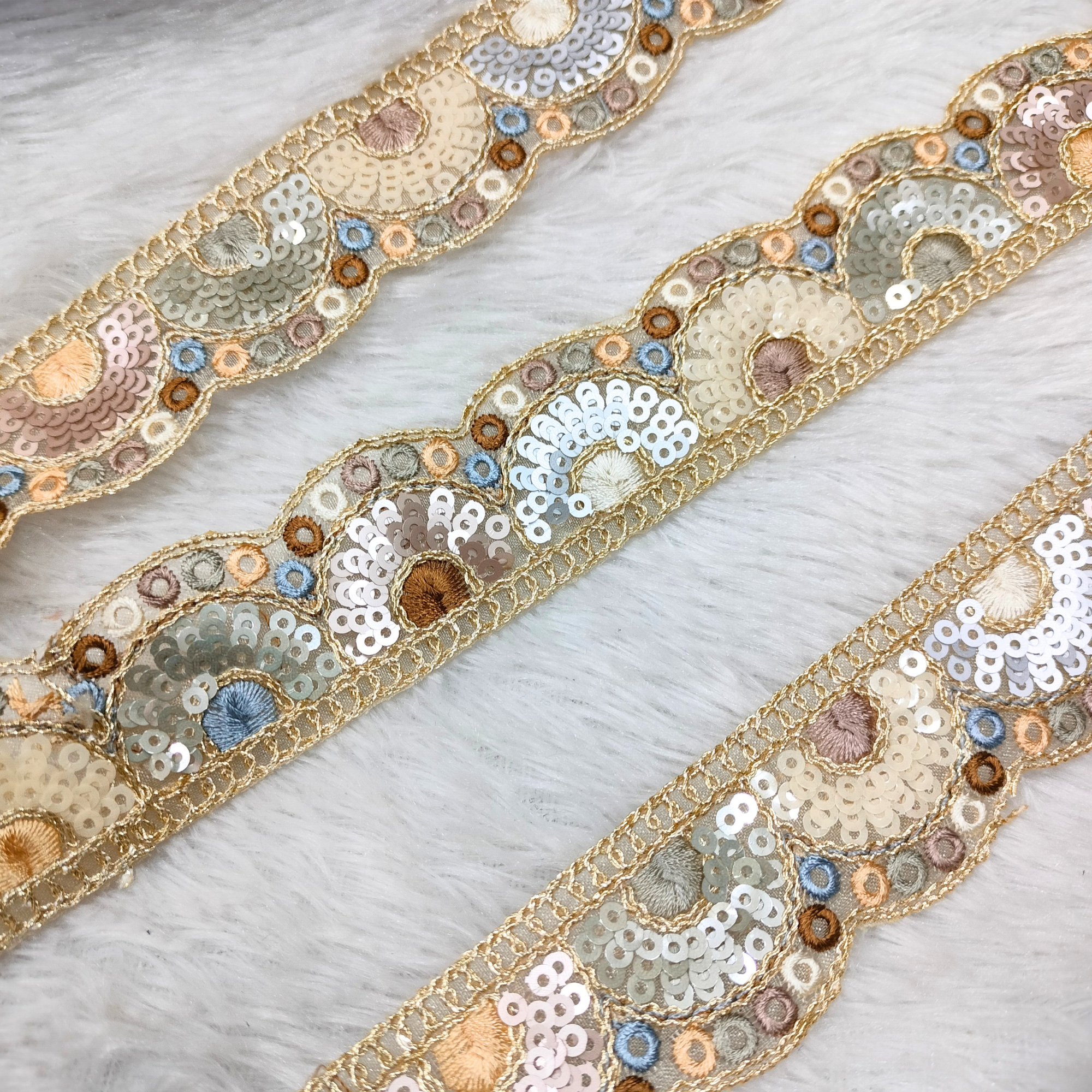 Pastel Half-Moon Designer Lace