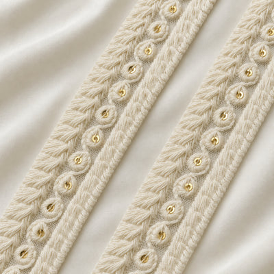 Spiral Rosette Sequin Embroidered Lace Trim