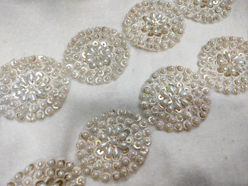 Opulent Circular Pearl Embellished Trim