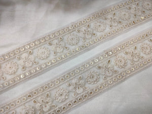 Chic White Zari Fancy Trim hover