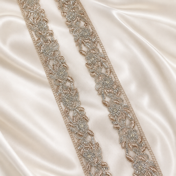 Floral Vine Embroidered Lace Trim for Ethnic, Bridal & Designer Wear