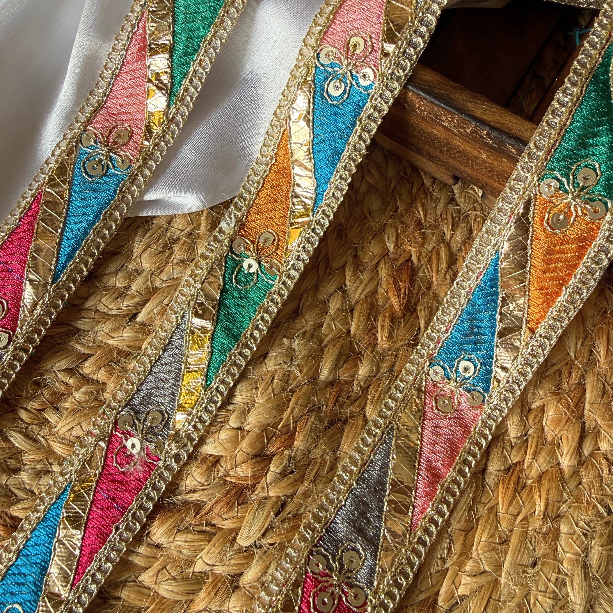 Multicolour Zari & Sequin Lace Border