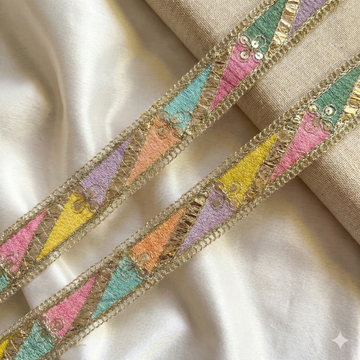 Multicolour Zari & Sequin Lace Border