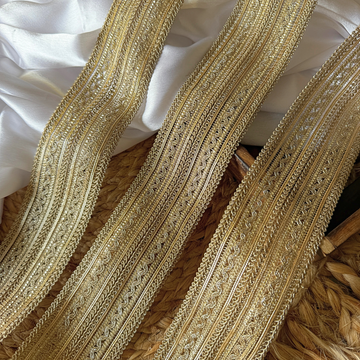 Premium Antique Gold Zari Lace Border