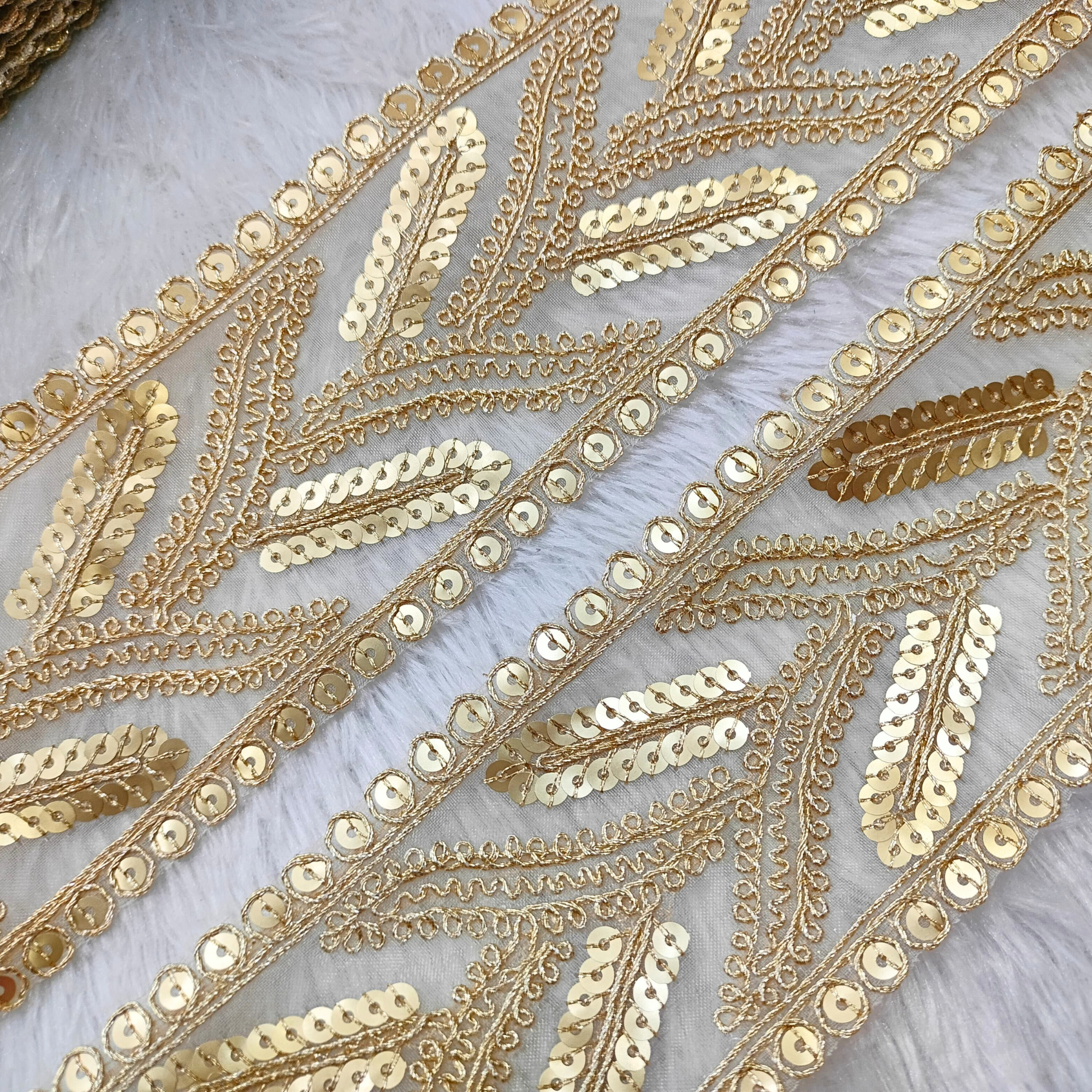 Designer Sequin & Zari Embroidered Lace Border