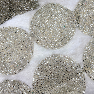 Luxury Mirror Work Round Lace Motif Patch Trim