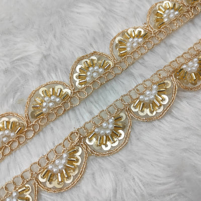 Scalloped Sequin Embroidered Lace Trim for Ethnic & Designer Wear hover image