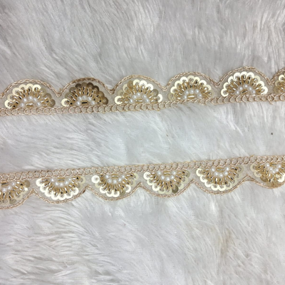 Scalloped Sequin Embroidered Lace Trim for Ethnic & Designer Wear