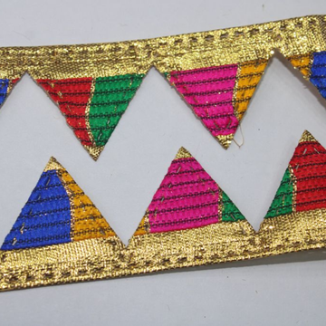 Geometric Triangle Embroidered Lace Border for Ethnic & Festive Designer Wear