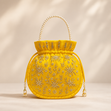Sunshine Bloom Hand-Embroidered Potli