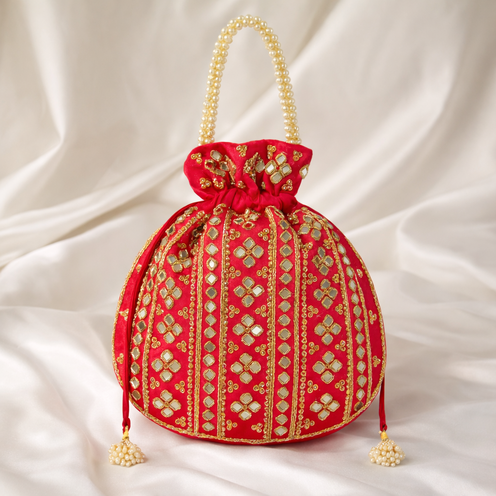 Ruby Mirror Magic Potli