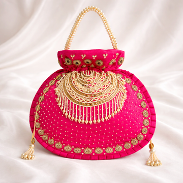 Pink Bridal Embroidered Potli