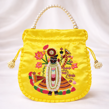 Yellow Shreenathji Potli Bag