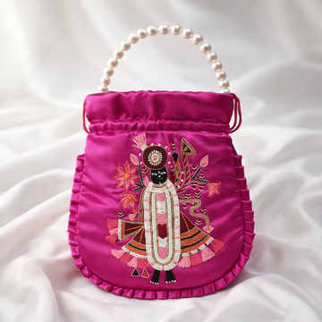 Magenta Shreenathji Potli Bag