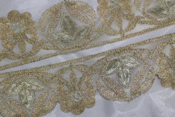 Elegant Golden Zari Fancy Trim