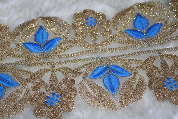 Elegant Blue Zari Fancy Trim