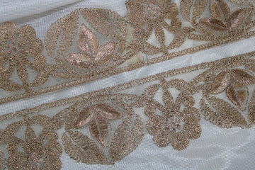 Rose Gold Zari Fancy Trim