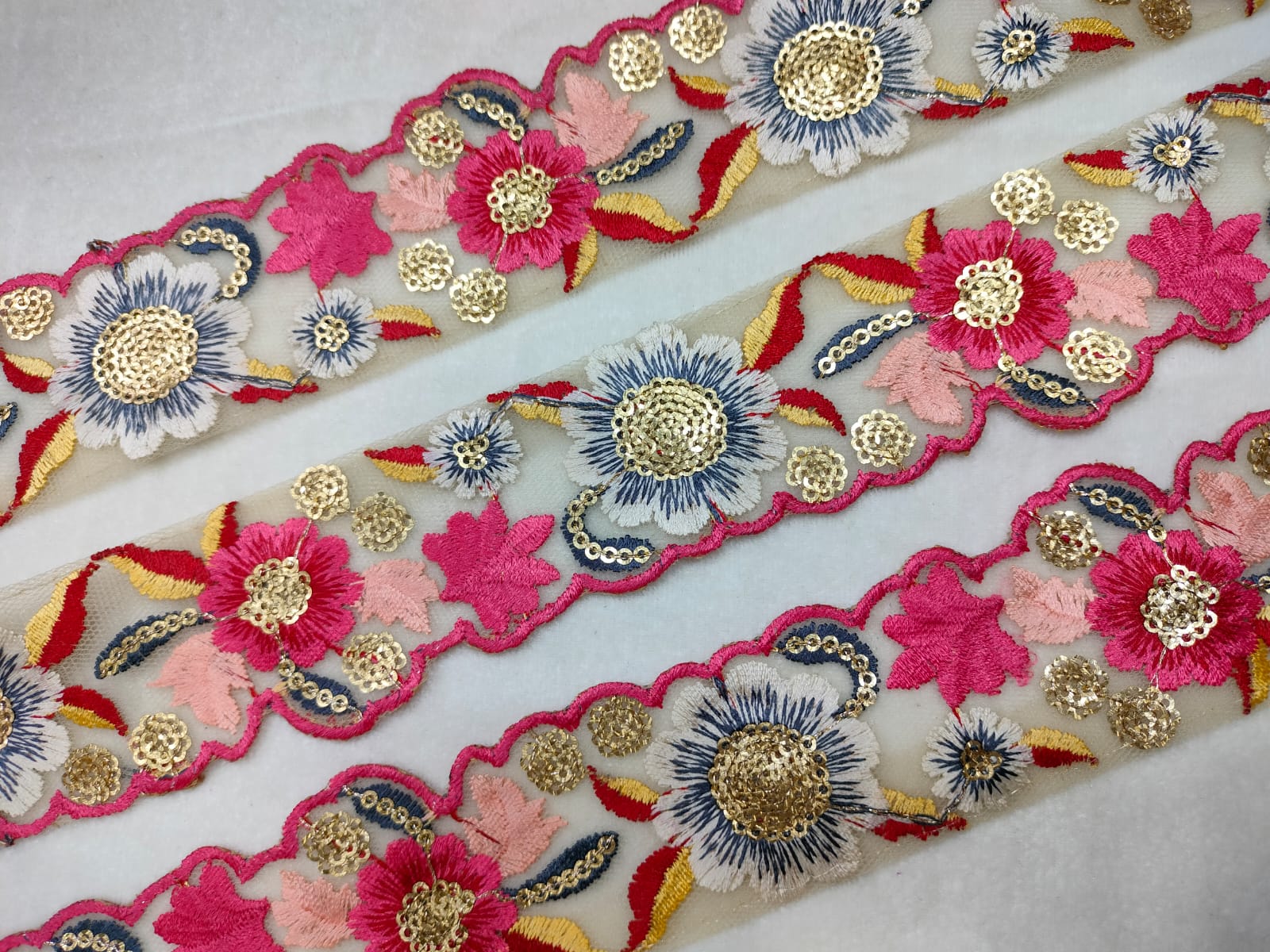 Charming Floral Embroidery Trim