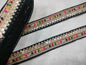 Vibrant Black Base Multicolor Zari Lace Trim