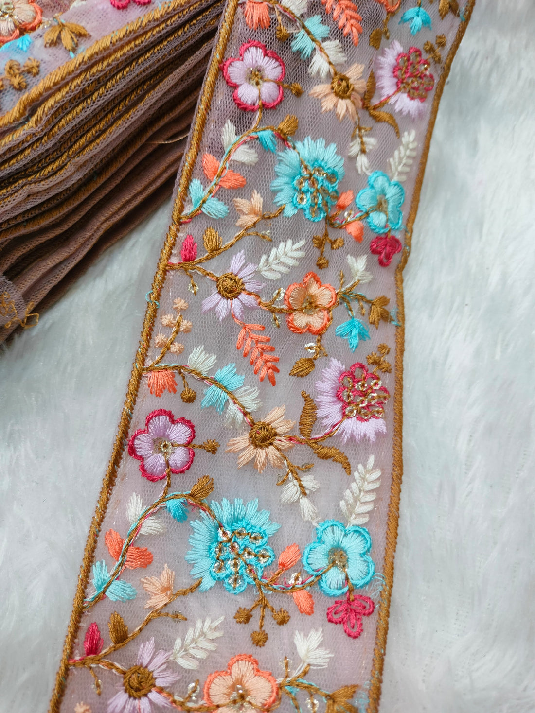 Elegant Multicolor Floral Lace Trims for Embellishment