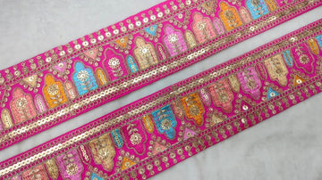 Pink Fancy Embroidery Trim