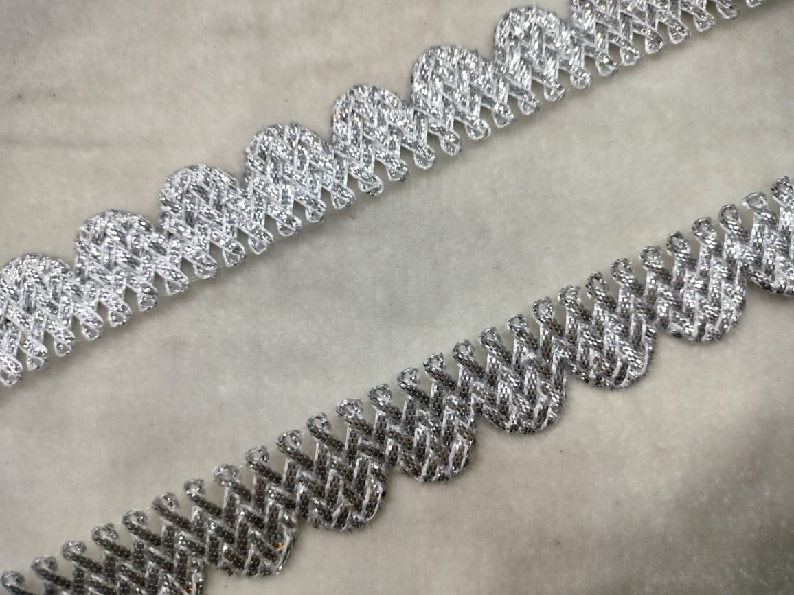 Silver Fancy Embellished Trim