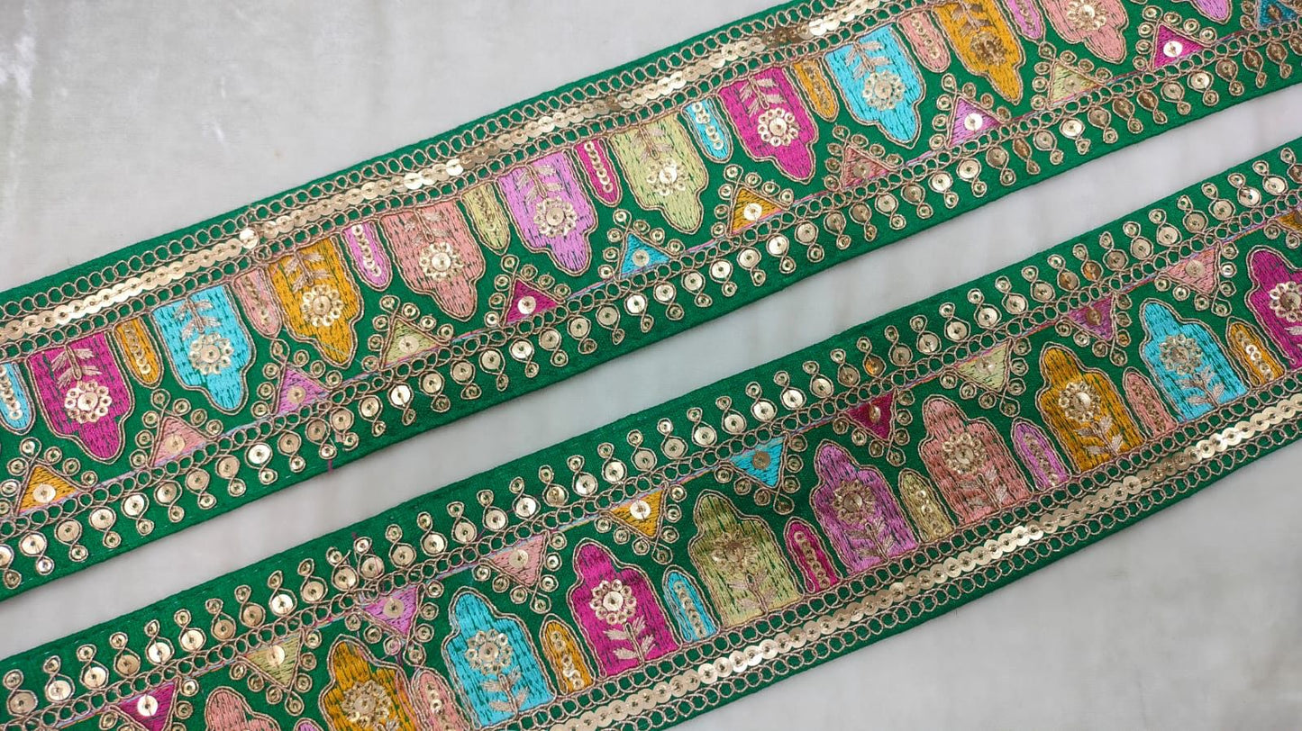 Green Fancy Embroidery Trim