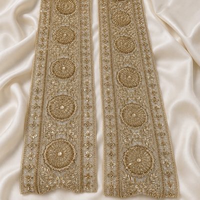 Handcrafted Floral Medallion Embroidered Lace for Bridal & Designer Wear