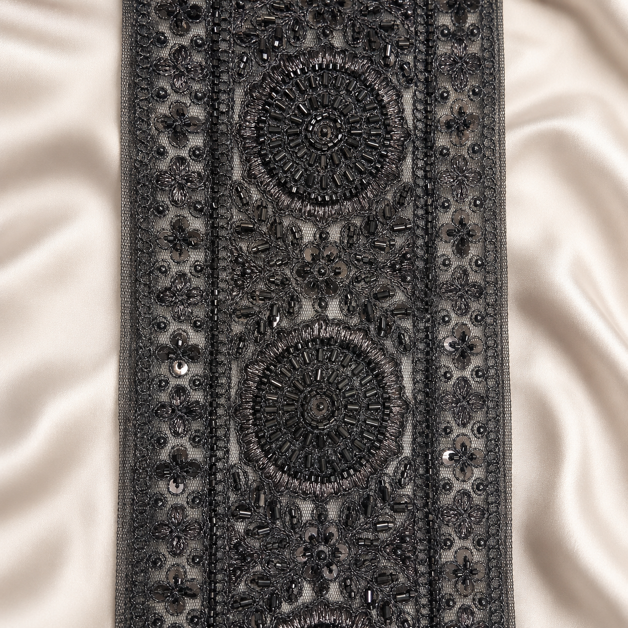 Handcrafted Floral Medallion Embroidered Lace for Bridal & Designer Wear
