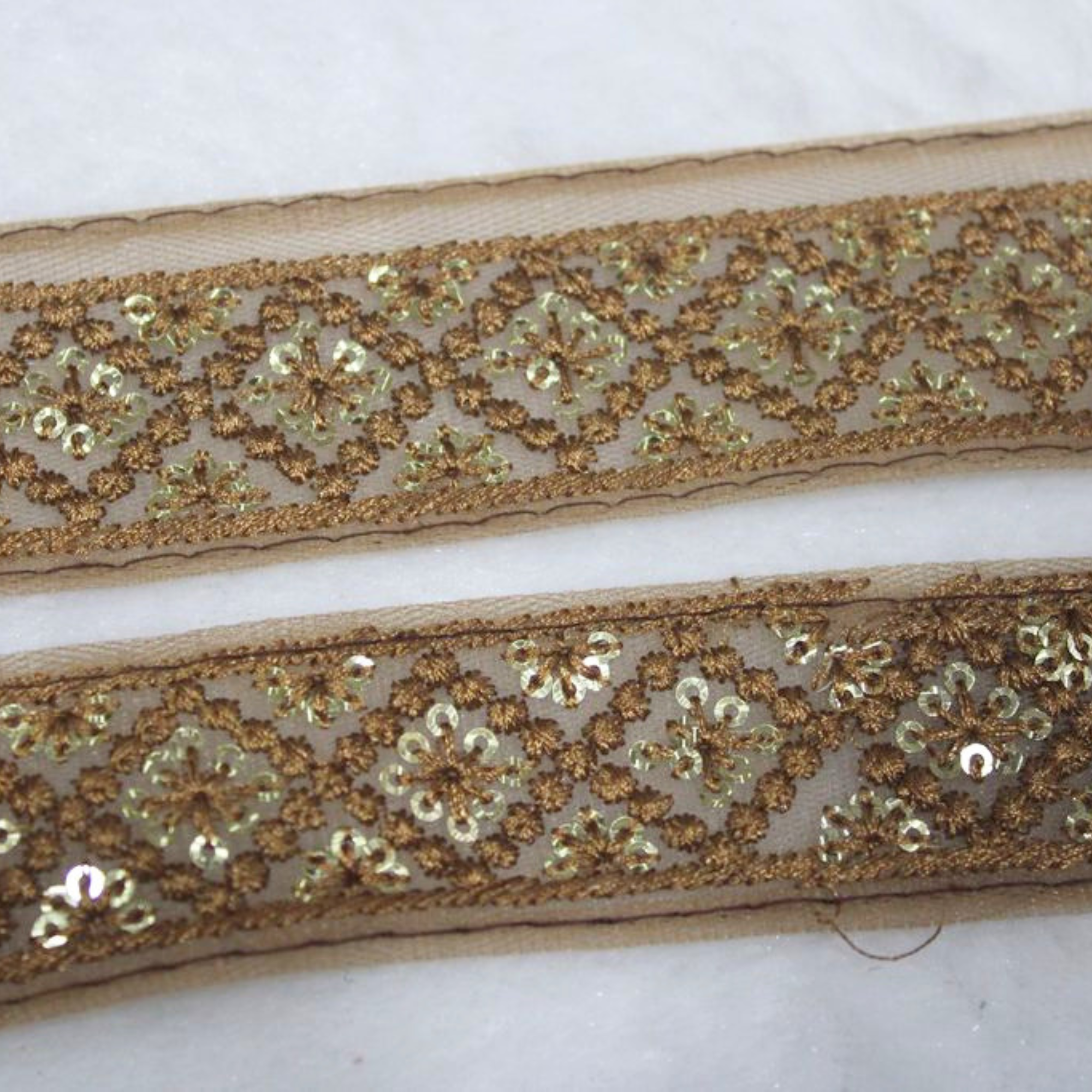 Sequin Embroidered Net Lace Trim Border for Ethnic, Festive & Designer Wear