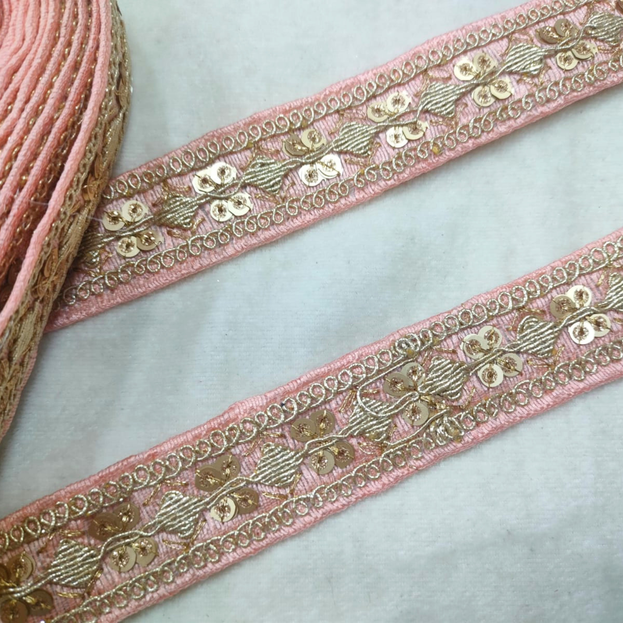 Sequin Embroidered Lace Trim Border for Ethnic, Festive & Designer Wear