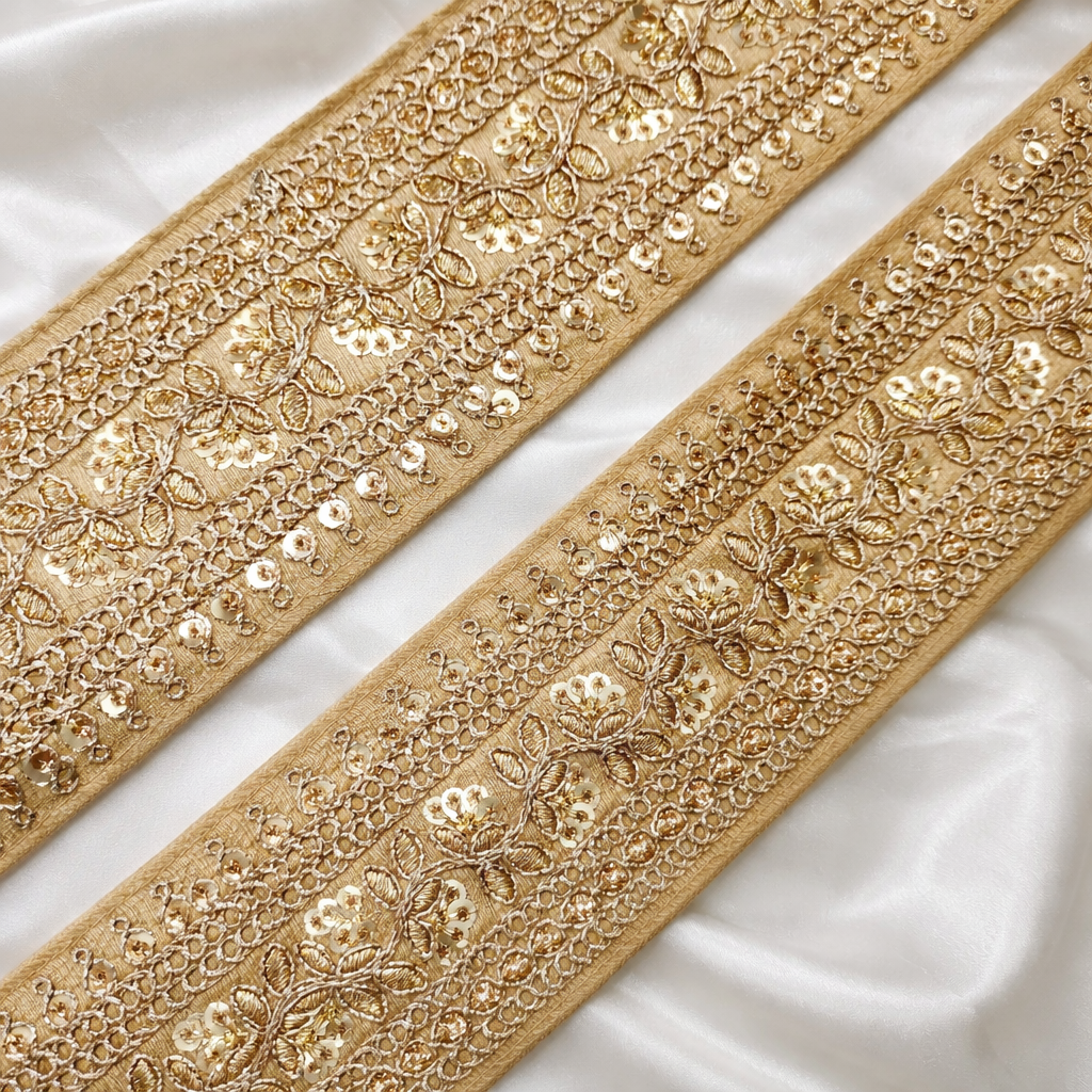 Floral Pearl & Sequin Embroidered Designer Lace