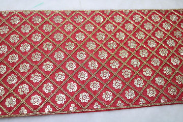 Red Embellished Sequence Trim