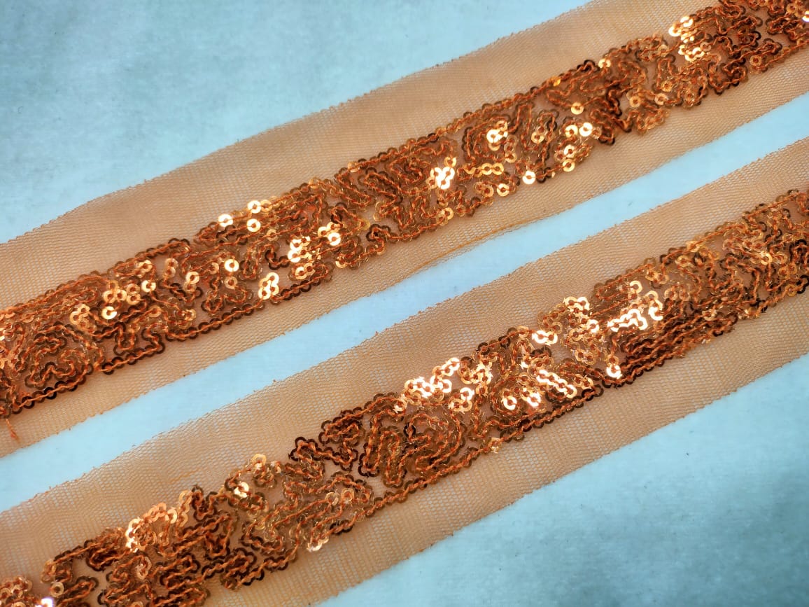 Vibrant Orange Sequin Trim for Stylish Embellishments