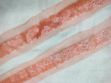 Elegant Peach Sequin Trim