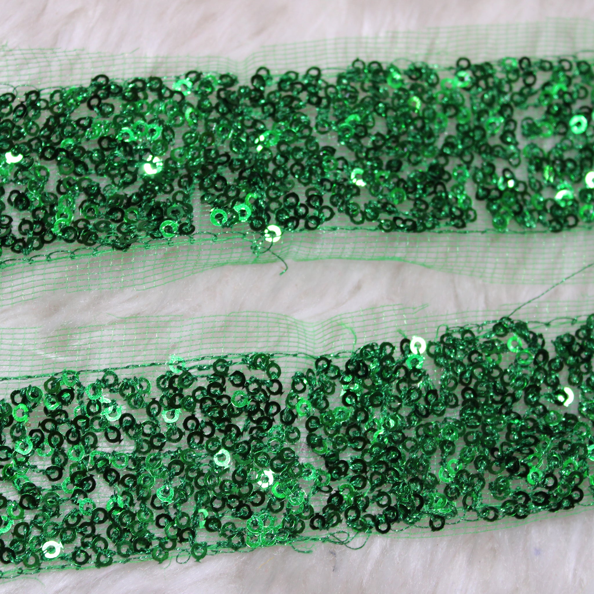 Glittering Green Sequin Trim for Stylish Embellishments