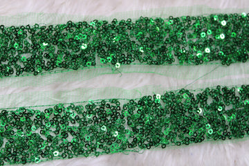 Glittering Green Sequin Trim for Stylish Embellishments