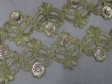 Elegant Light Golden Zari Cutwork Trim