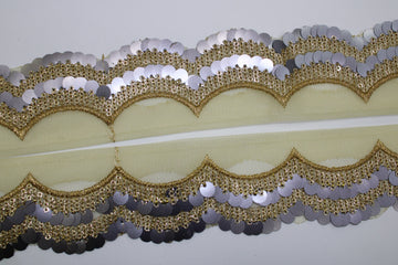 Silver Sequin Coin-Shaped Trim for Dazzling Embellishments