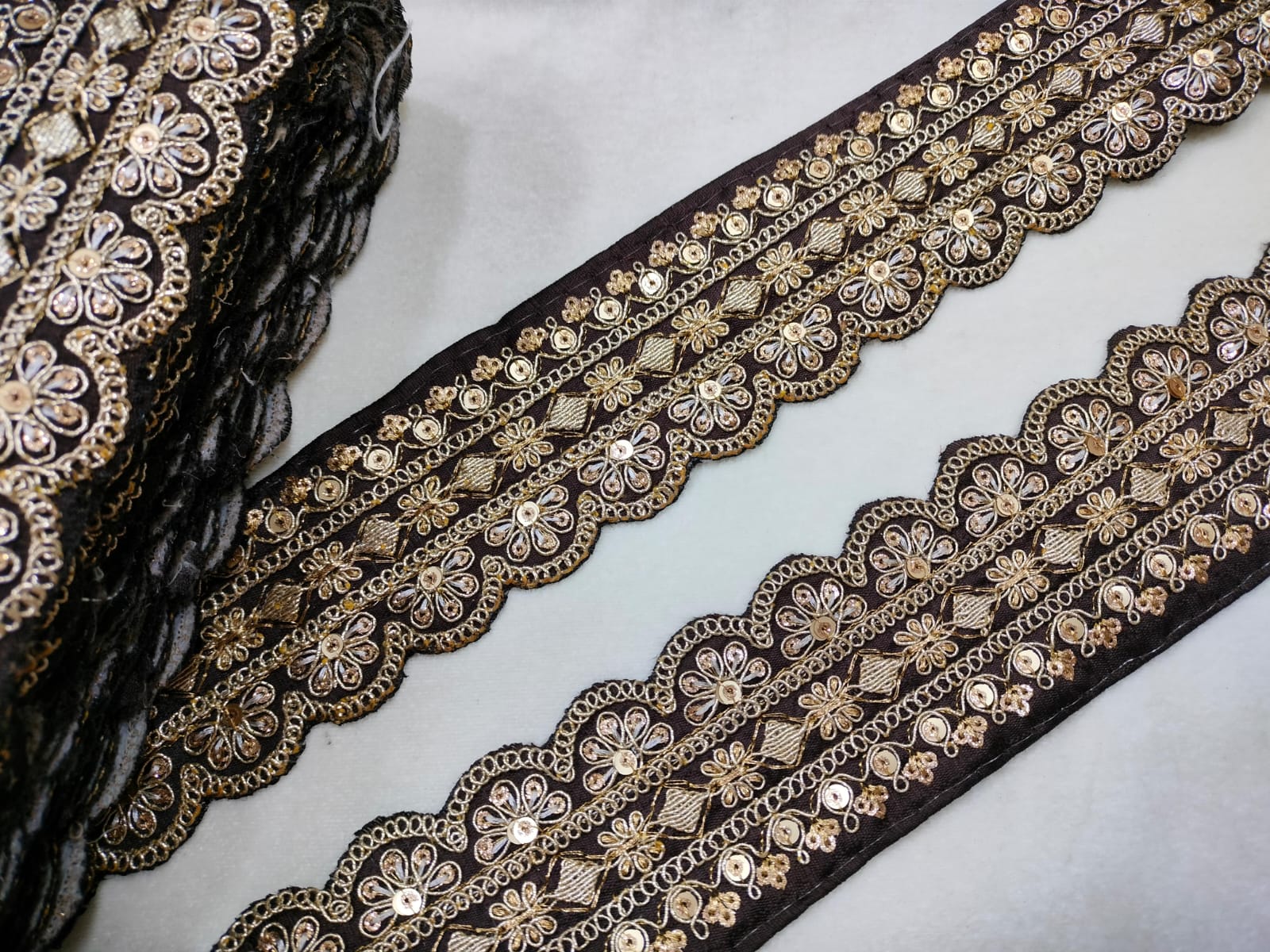 Brown Fancy Embellished Trim