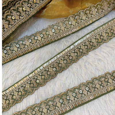 Green Fancy Embroidery Trim hover image