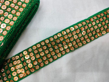 Vibrant Green Sequin Fancy Trim