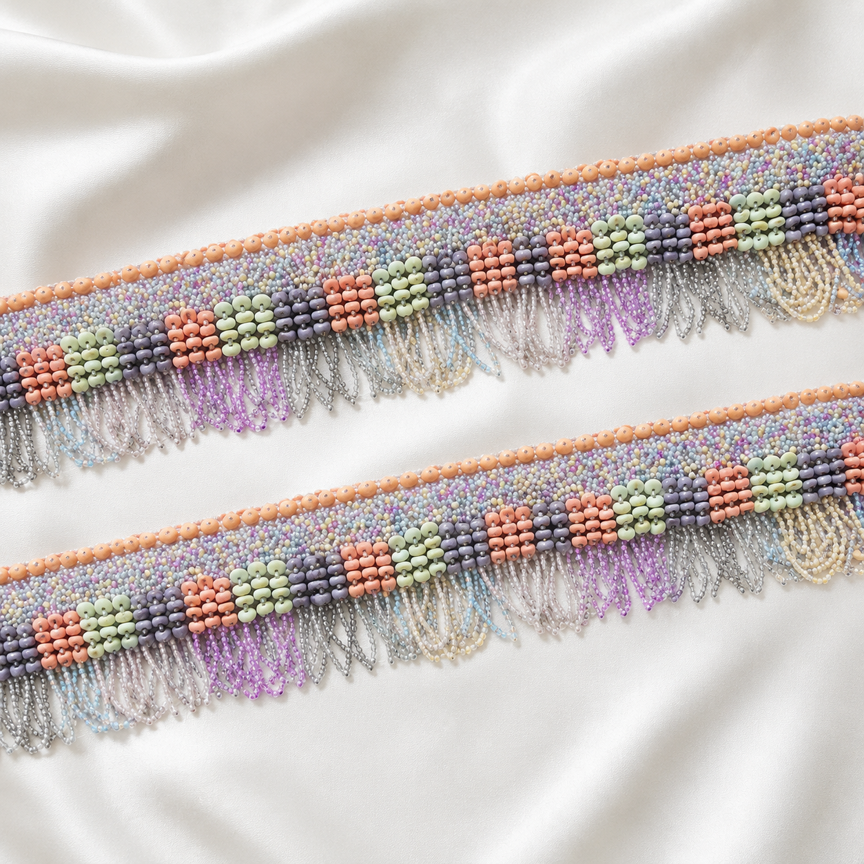 Handcrafted Beaded Fringe Lace Border for Festive & Designer Wear