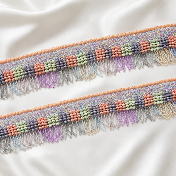 Handcrafted Beaded Fringe Lace Border for Festive & Designer Wear